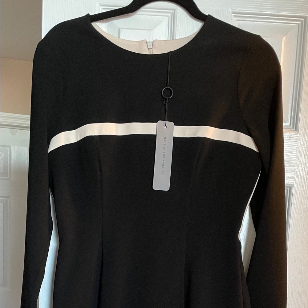 Black halo color block dress